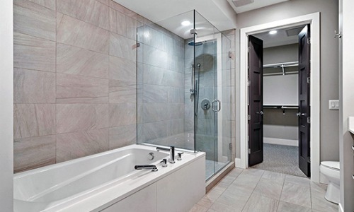 Bathroom options with thoughtful details bathroom with tub and shower