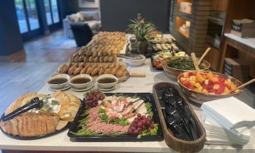 Take advantage of all The Lakes Residences has to offer a table full of food