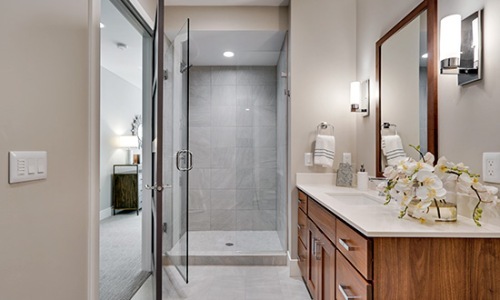 Bathroom options with thoughtful details bathroom with mirror sink and shower