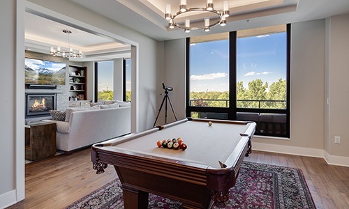 Love where you live Large well lit billiards room